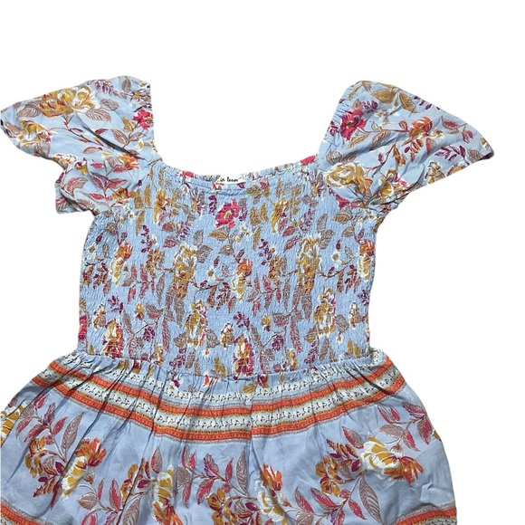 In bloom shirt top peplum pleat ruffle babydoll off shoulder short sleeve - Picture 3 of 4